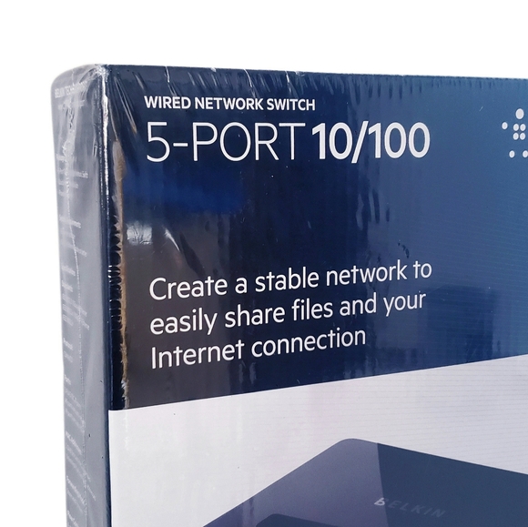 Belkin 5-Port 10/100 Mbps Wired Network Ethernet Switch F4G0500 New Sealed - Picture 3 of 12